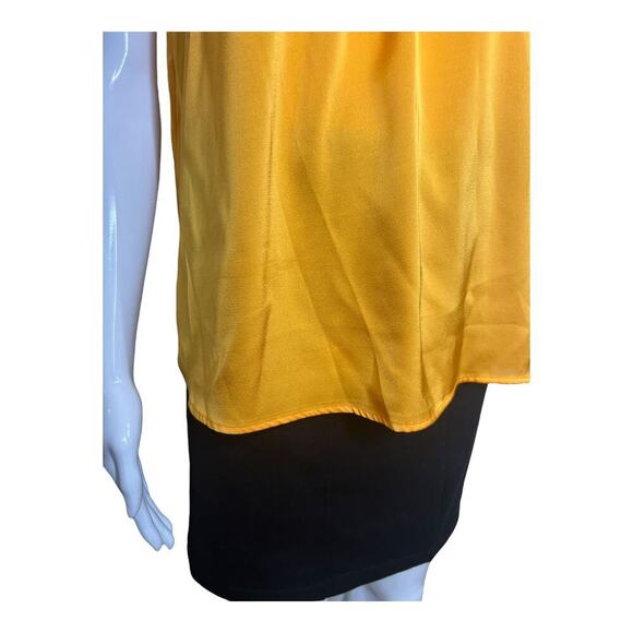 Joie Halter Blouse Yellow Satin sleeveless Top Size M keyhole Front knot new - Picture 4 of 8